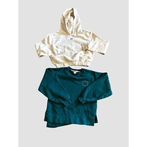 Lot of 2 Kids Girls Sweatshirts Embroidered Size Large NYC Sweaters School